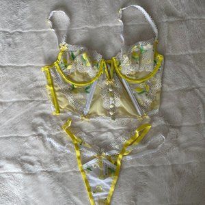 For Love & Lemons limited-edition Lemon Daisy lingerie set